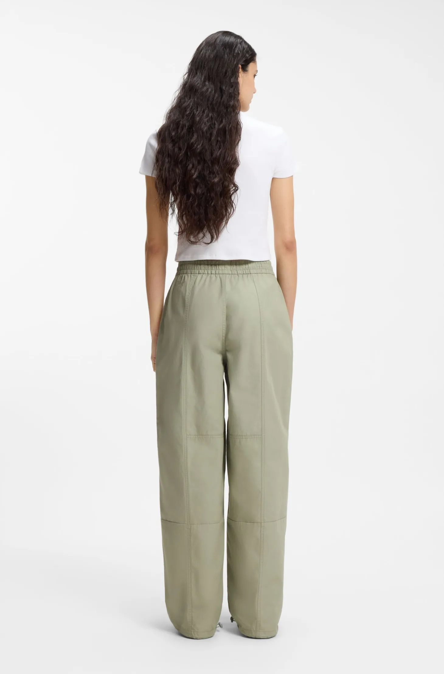 Slim-fit cropped T-shirt in stretch cotton