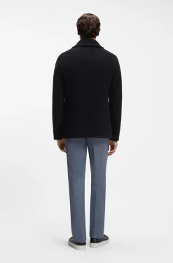 Slim-fit double-breasted coat in a wool blend