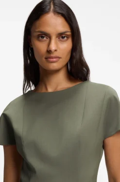 Slim-fit dress in Italian stretch wool