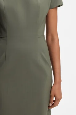 Slim-fit dress in Italian stretch wool