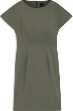 Slim-fit dress in Italian stretch wool