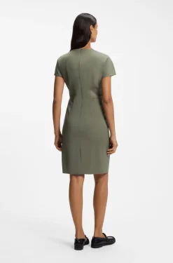 Slim-fit dress in Italian stretch wool