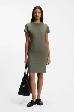Slim-fit dress in Italian stretch wool