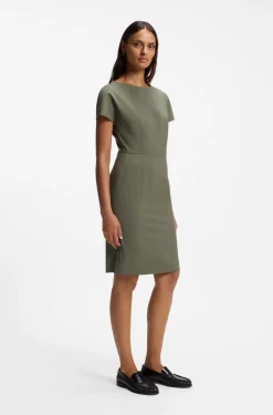 Slim-fit dress in Italian stretch wool