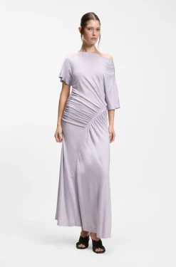Slim-fit dress with gathered details