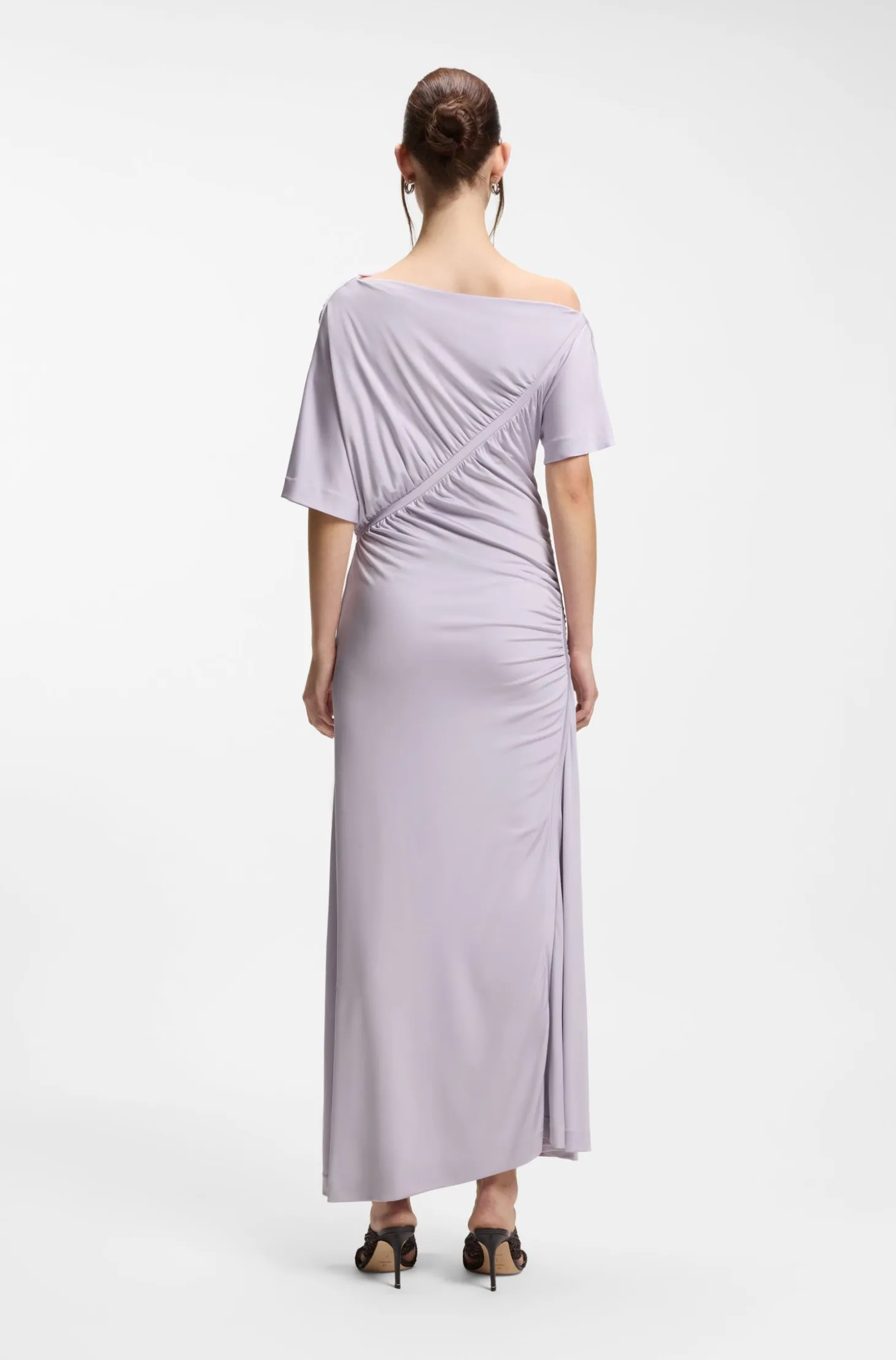 Slim-fit dress with gathered details