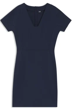 Slim-fit dress with piped waist