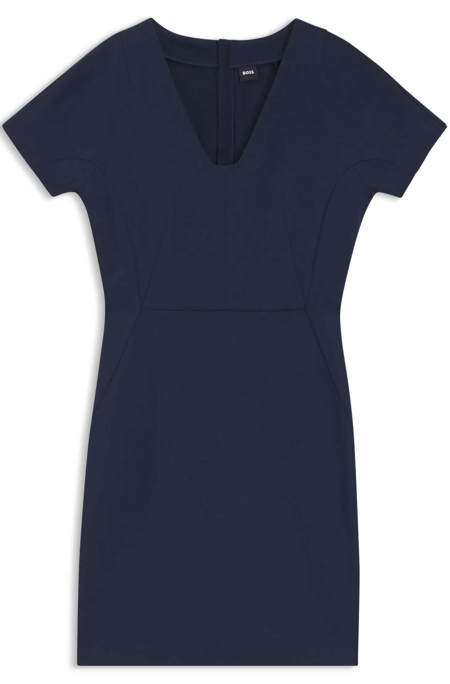 Slim-fit dress with piped waist