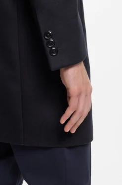 Slim-fit formal coat in wool with cashmere
