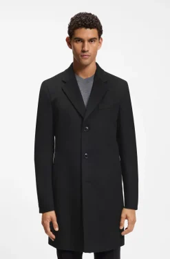 Slim-fit formal coat in wool with cashmere