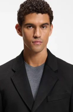 Slim-fit formal coat in wool with cashmere