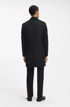Slim-fit formal coat in wool with cashmere