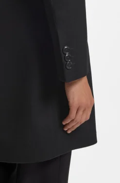 Slim-fit formal coat in wool with cashmere