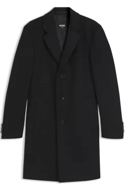 Slim-fit formal coat in wool with cashmere