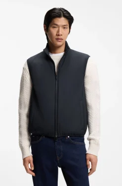 Slim-fit gilet in water-repellent performance-stretch fabric