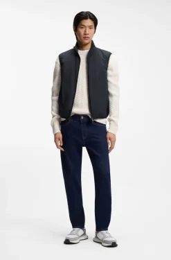 Slim-fit gilet in water-repellent performance-stretch fabric