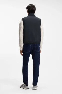 Slim-fit gilet in water-repellent performance-stretch fabric