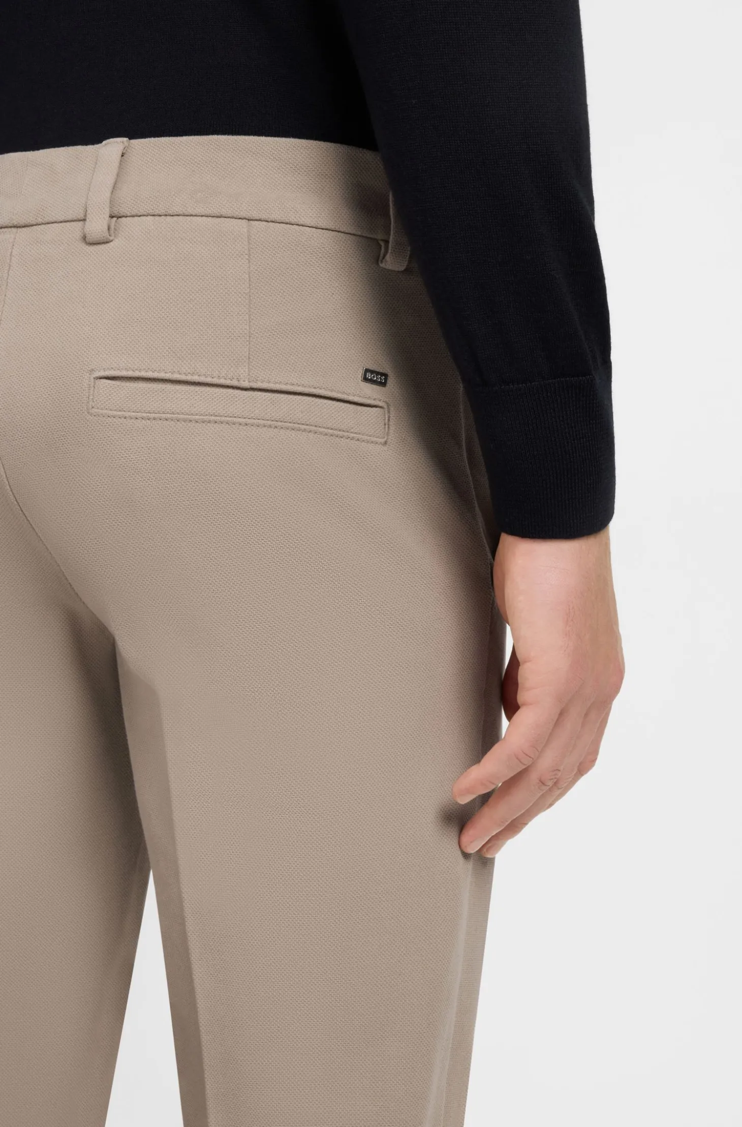 Slim-fit heritage trousers in stretch cotton
