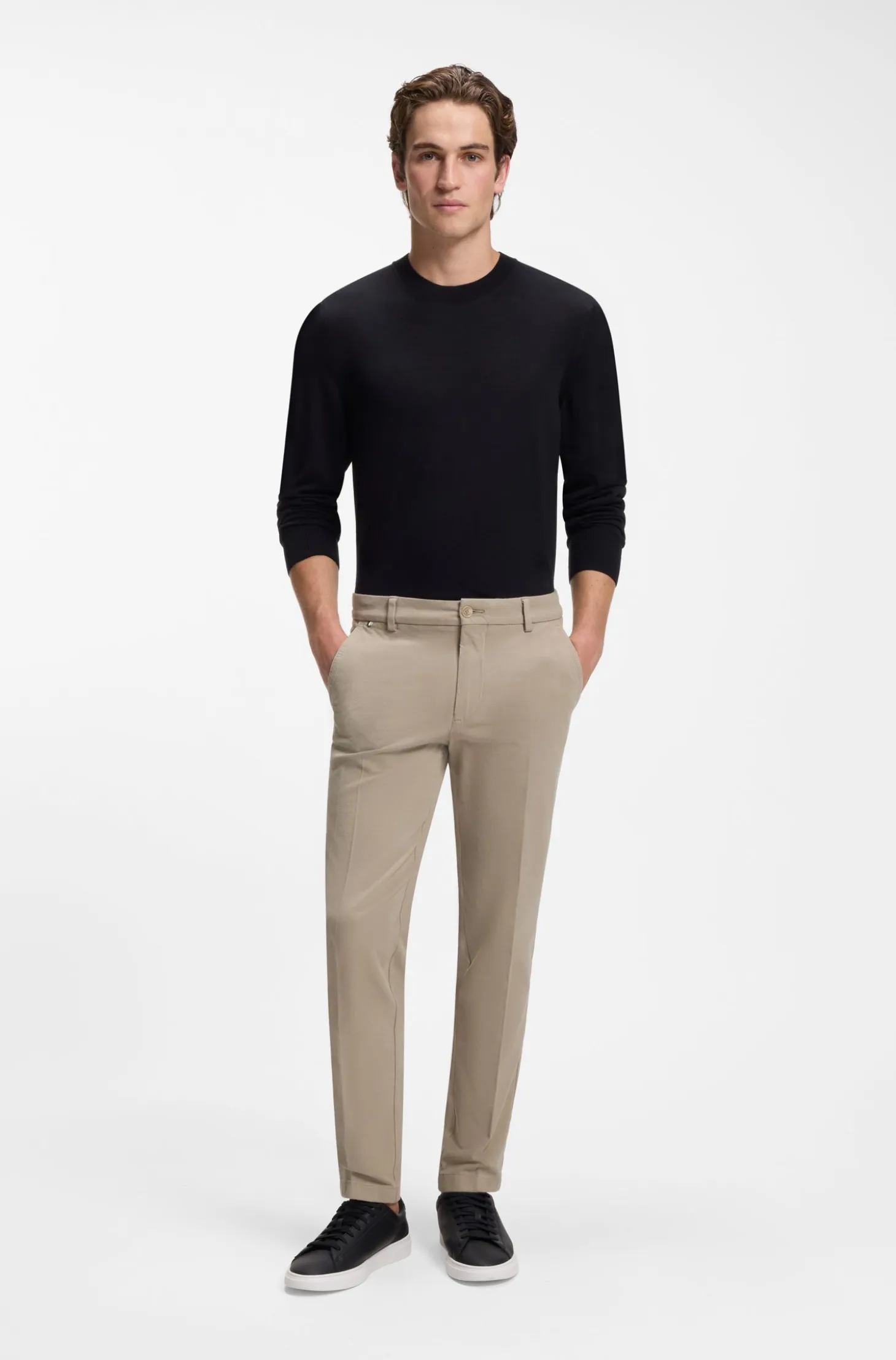 Slim-fit heritage trousers in stretch cotton
