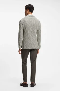 Slim-fit jacket in a patterned cotton blend