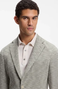 Slim-fit jacket in a patterned cotton blend
