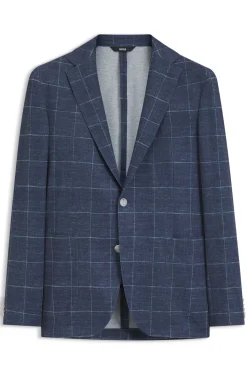Slim-fit jacket in checked stretch jersey
