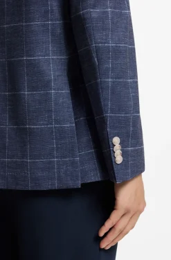 Slim-fit jacket in checked stretch jersey