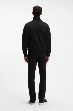 Slim-fit jacket in cotton-blend ponte jersey