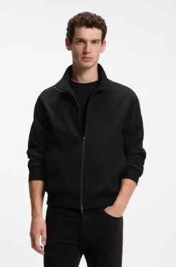 Slim-fit jacket in cotton-blend ponte jersey