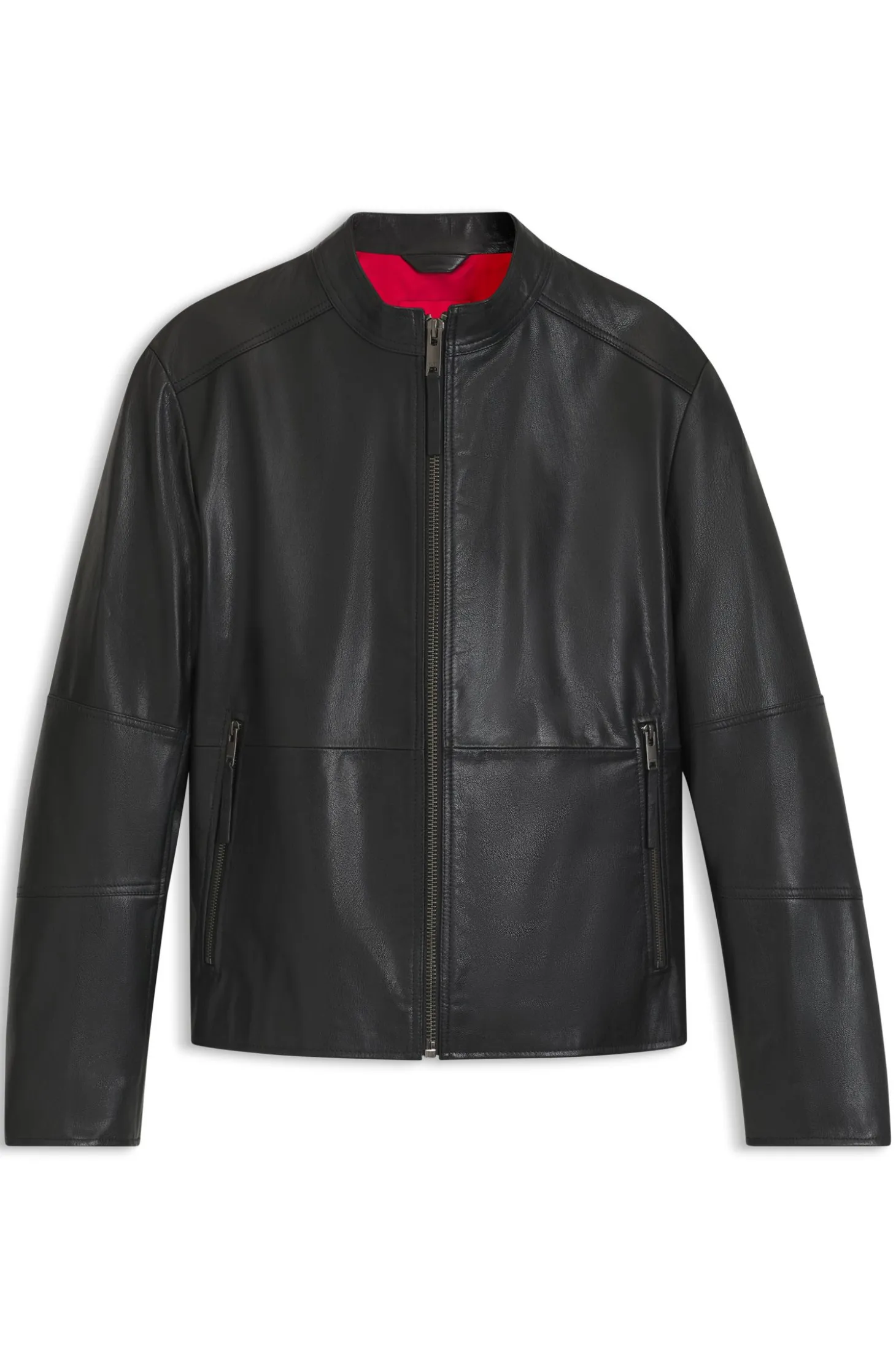 Slim-fit jacket in grained leather