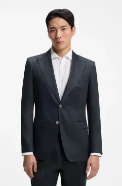 Slim-fit jacket in linen twill