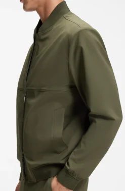 Slim-fit jacket in micro-patterned stretch fabric