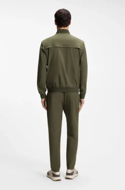 Slim-fit jacket in micro-patterned stretch fabric