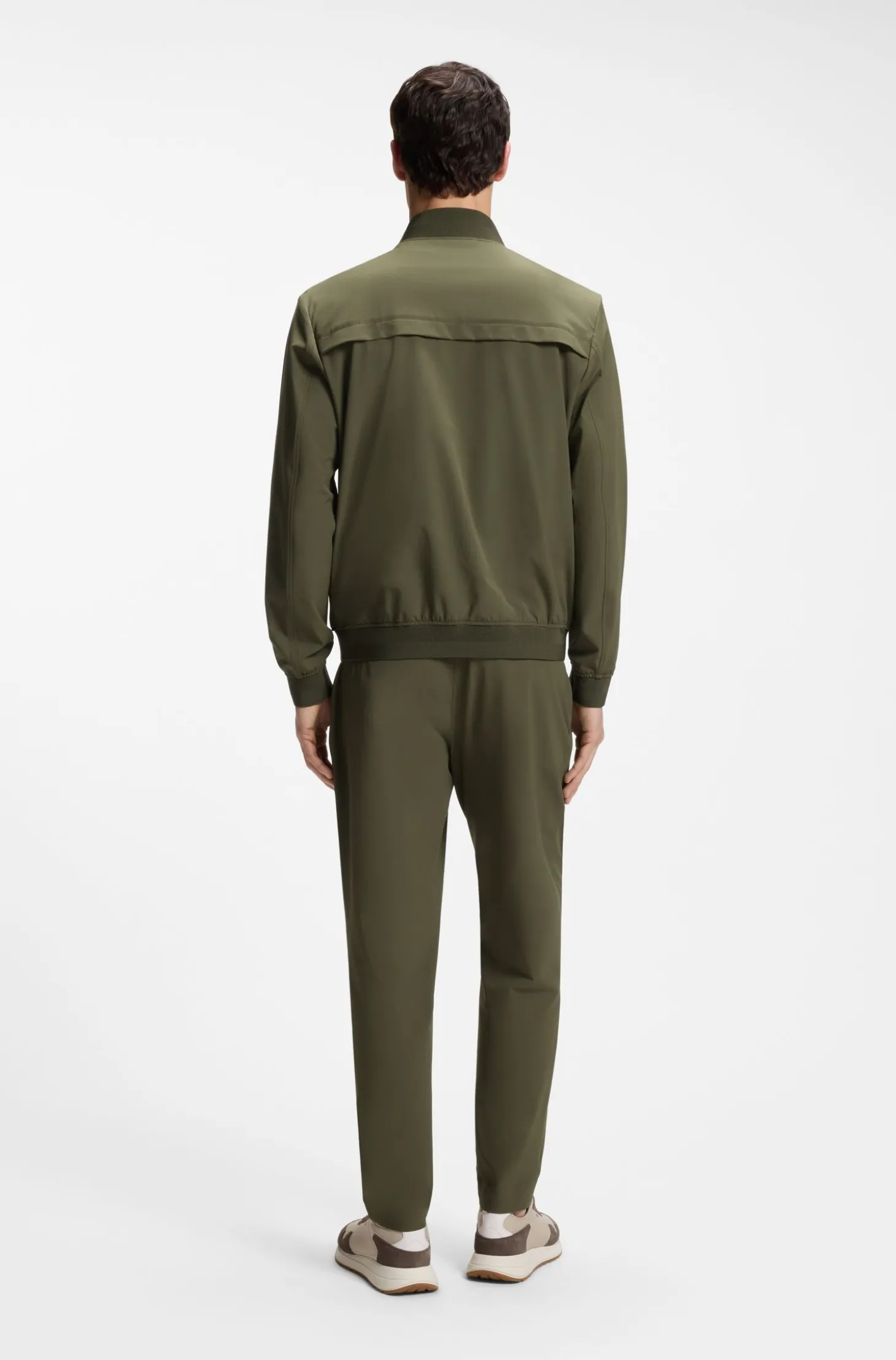 Slim-fit jacket in micro-patterned stretch fabric