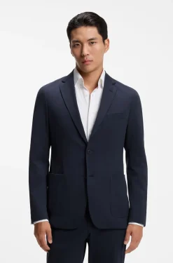 Slim-fit jacket in performance-stretch jersey