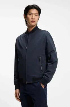 Slim-fit jacket in performance-stretch jersey