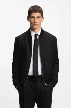 Slim-fit jacket in twill with zip closure