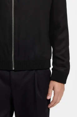 Slim-fit jacket in twill with zip closure