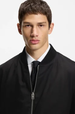 Slim-fit jacket in twill with zip closure