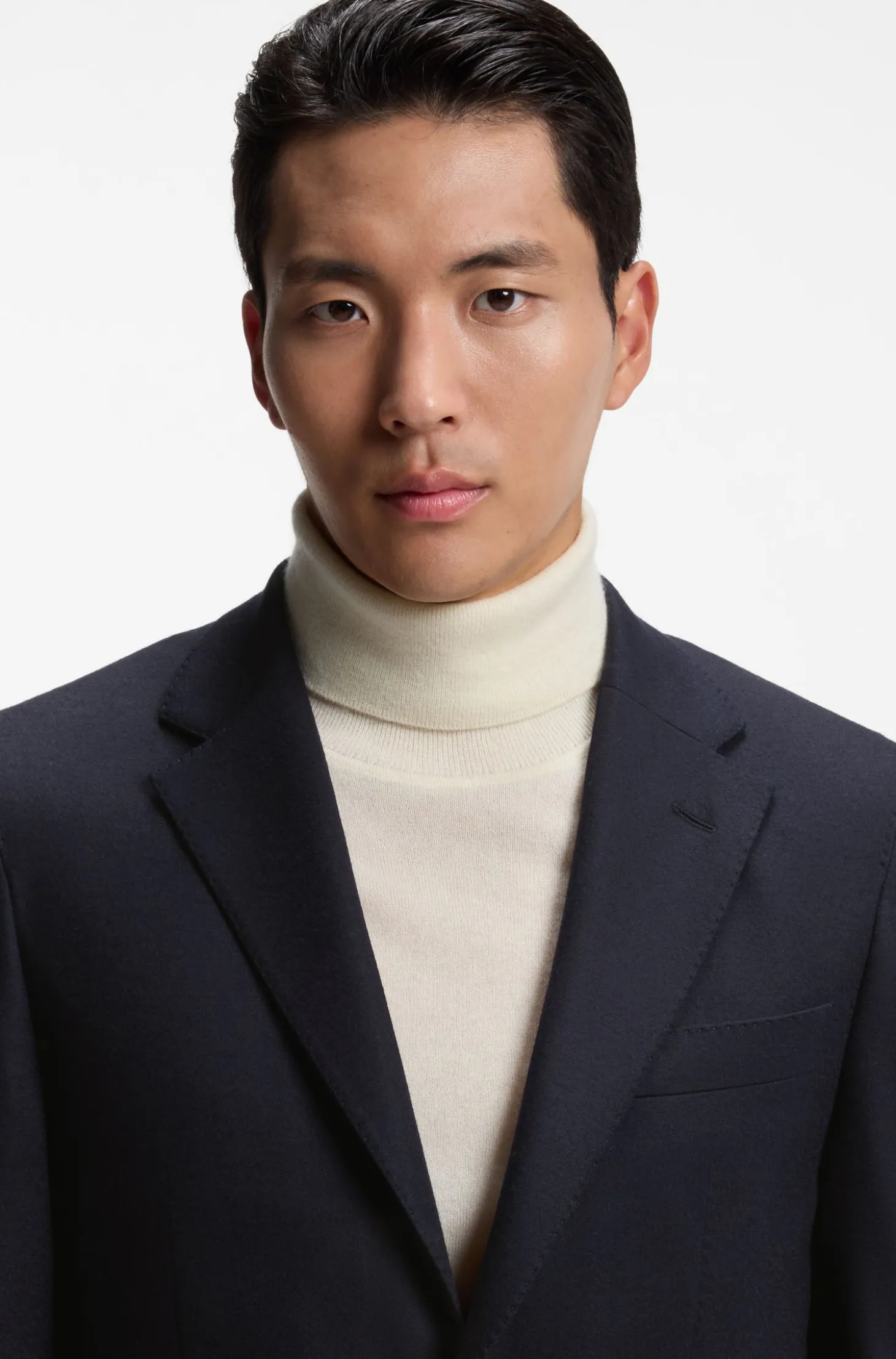 Slim-fit jacket in virgin wool and cashmere