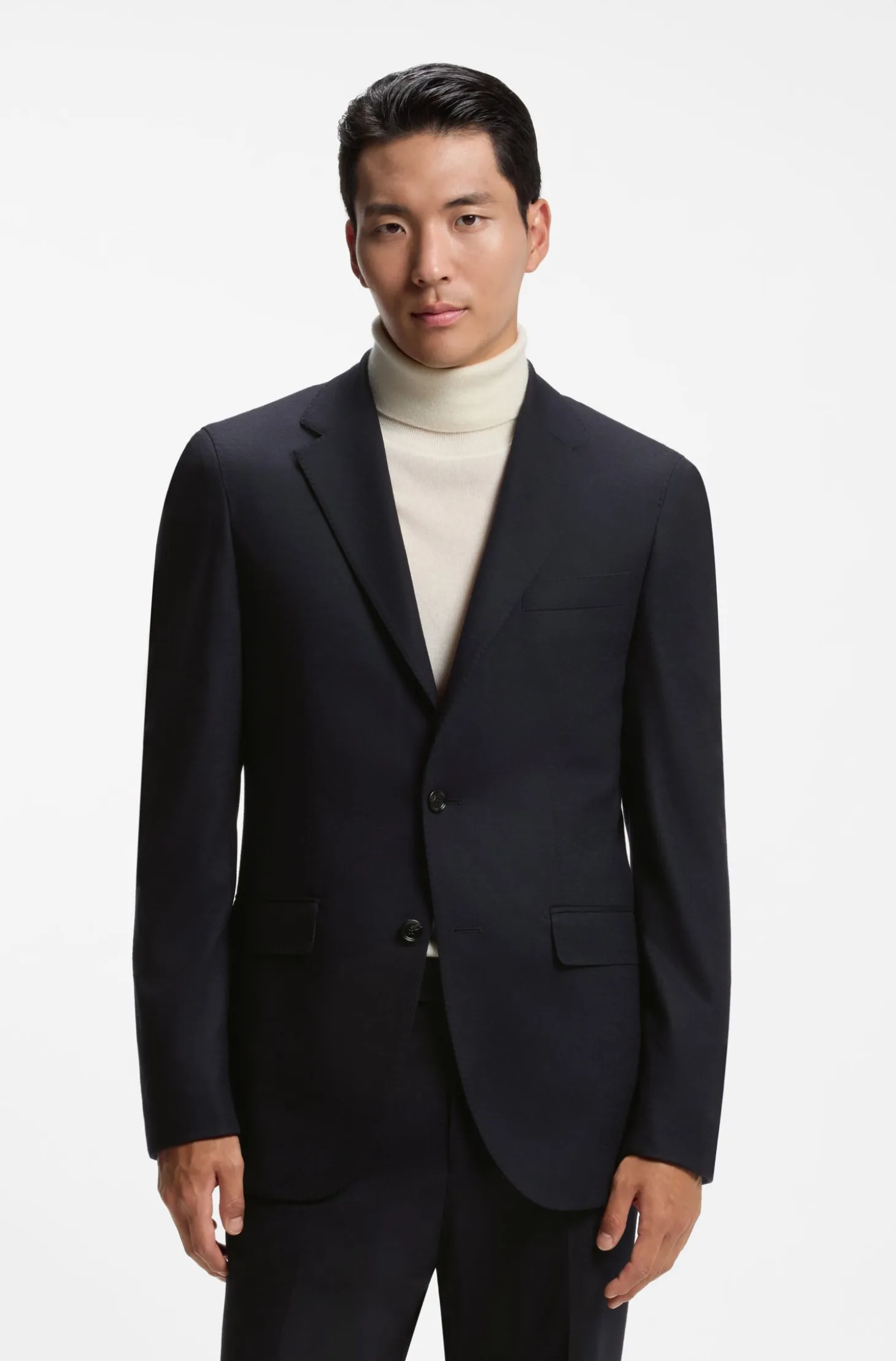 Slim-fit jacket in virgin wool and cashmere