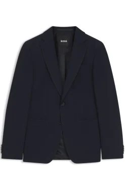 Slim-fit jacket in washable stretch wool