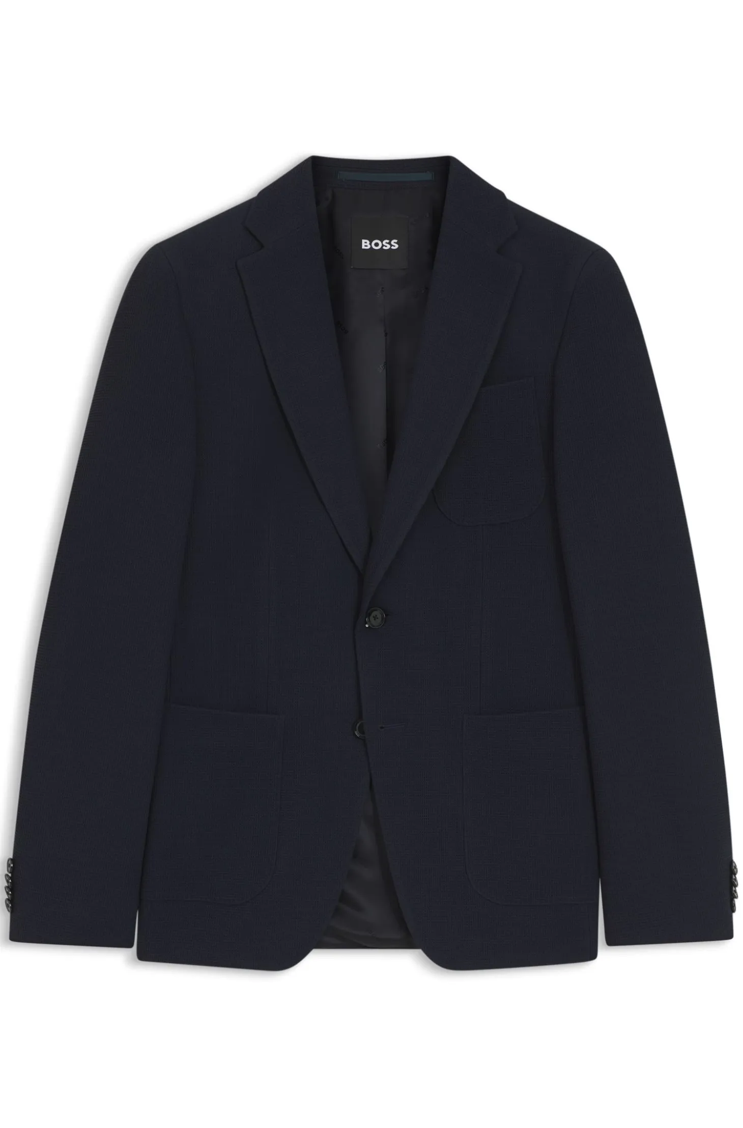Slim-fit jacket in washable stretch wool