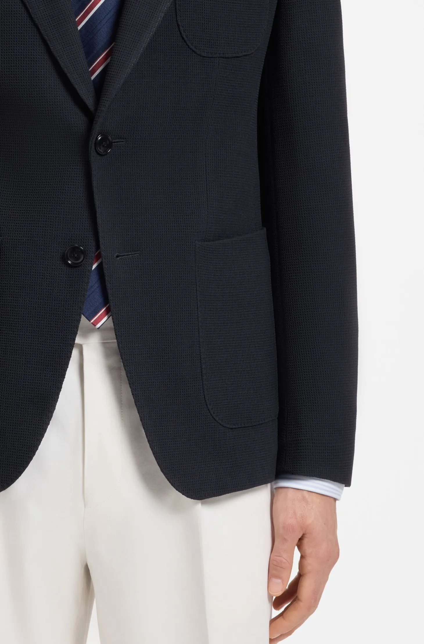 Slim-fit jacket in washable stretch wool