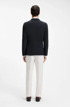 Slim-fit jacket in washable stretch wool
