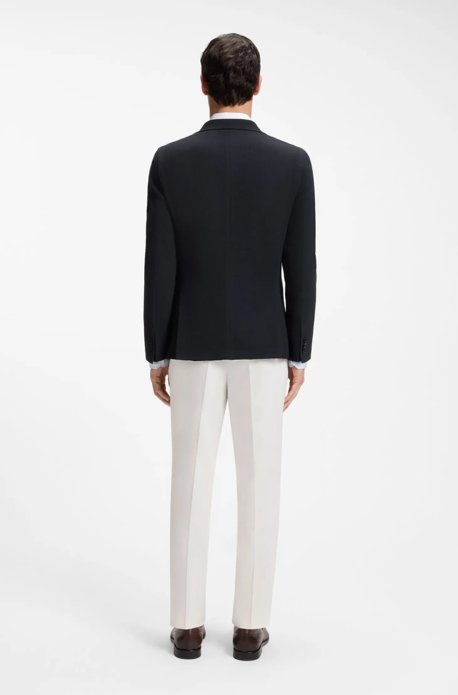 Slim-fit jacket in washable stretch wool