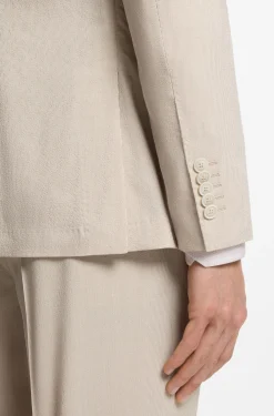 Slim-fit jacket in wool-blend seersucker