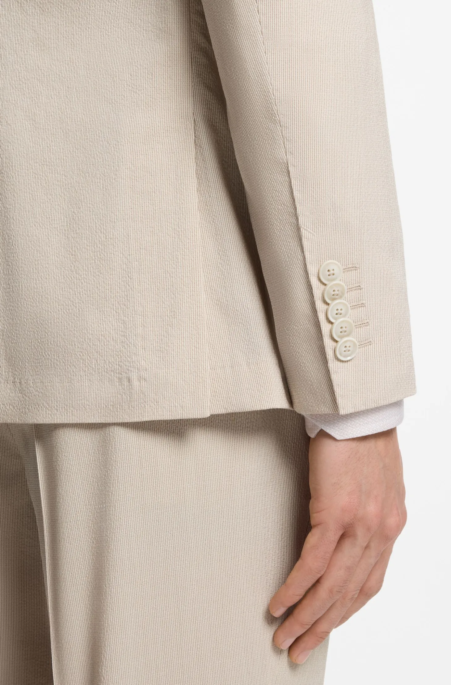 Slim-fit jacket in wool-blend seersucker
