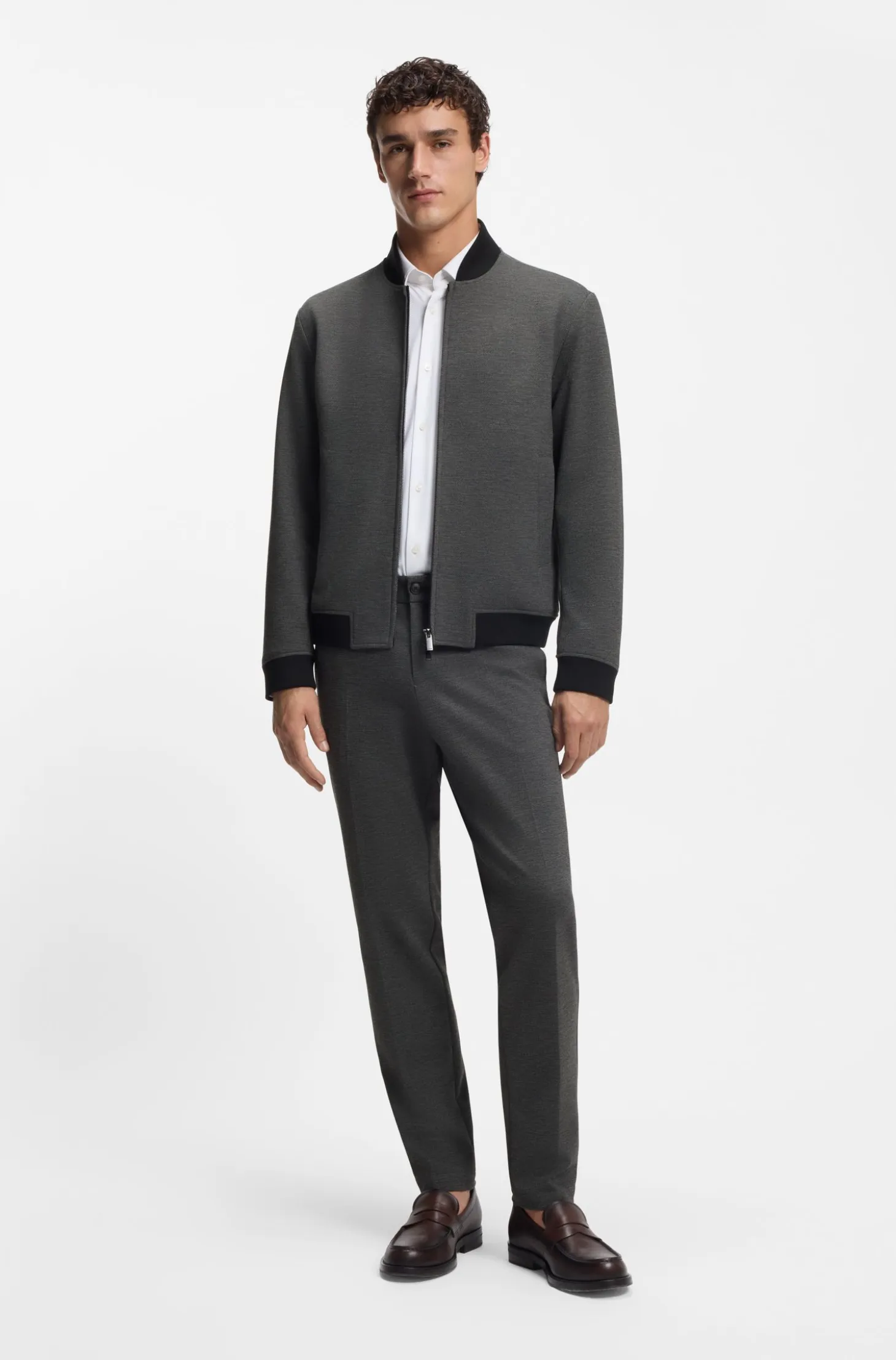 Slim-fit jacket in wrinkle-resistant fabric