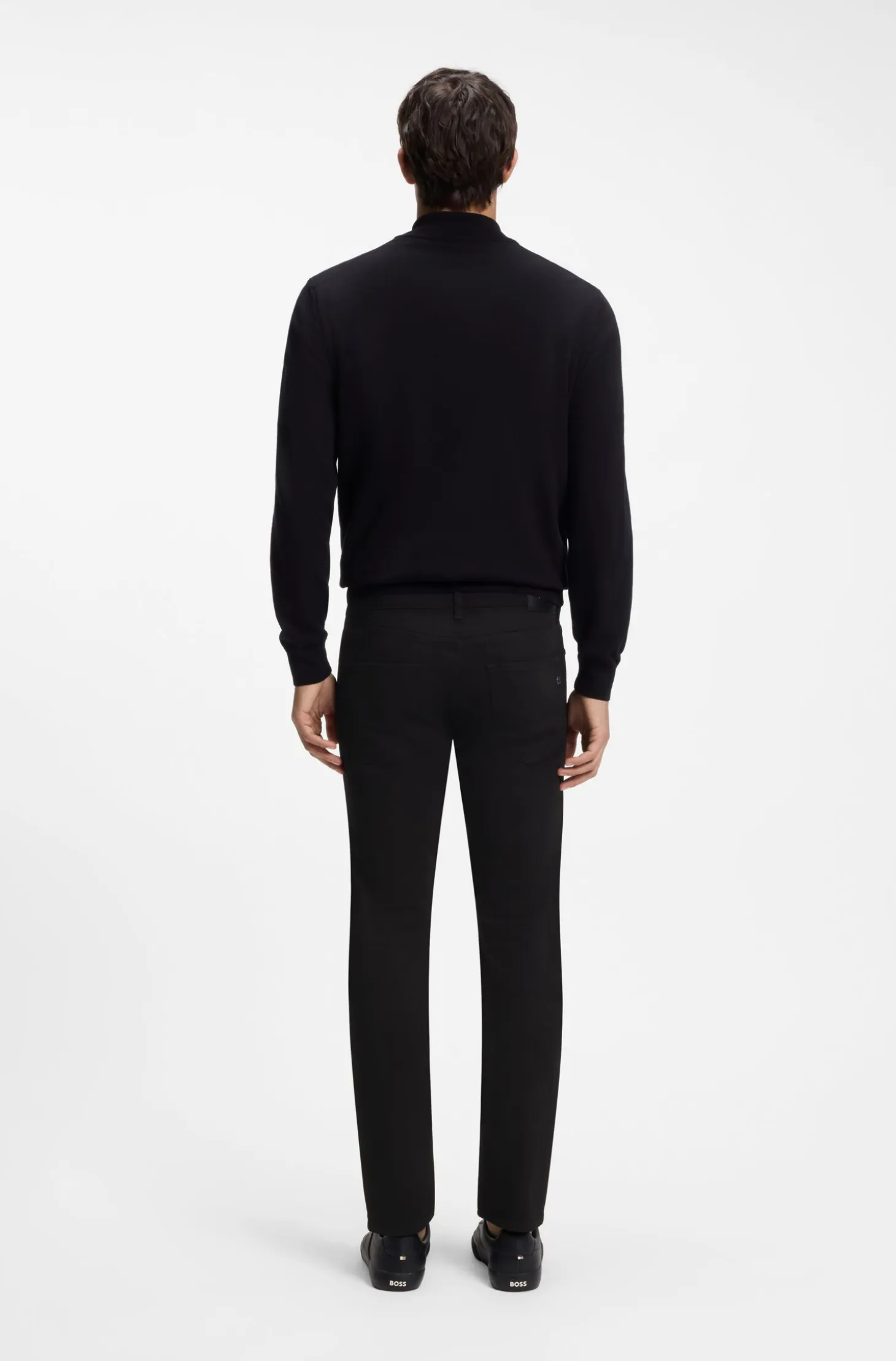 Slim-fit jeans in black stretch denim